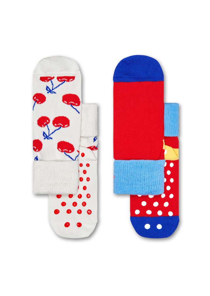 Kids 2-Pack Cherry Anti-Slip Socks