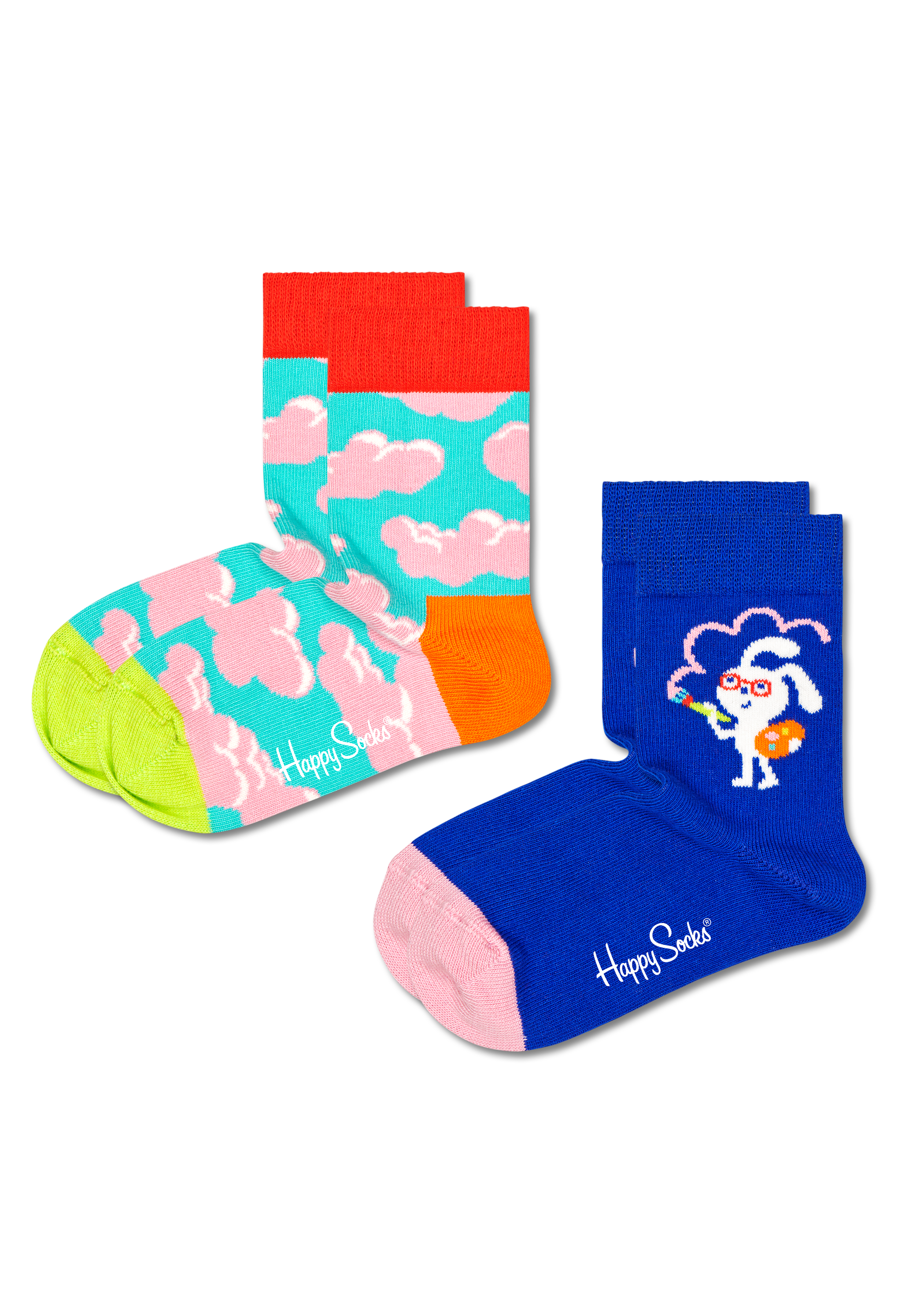 Light Blue 2-Pack Kids Clouds Crew Sock | Happy Socks