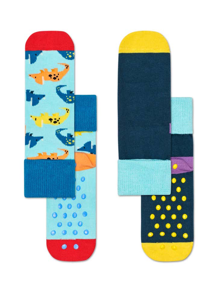 Kids 2-Pack Dinosaur Anti-Slip Socks 