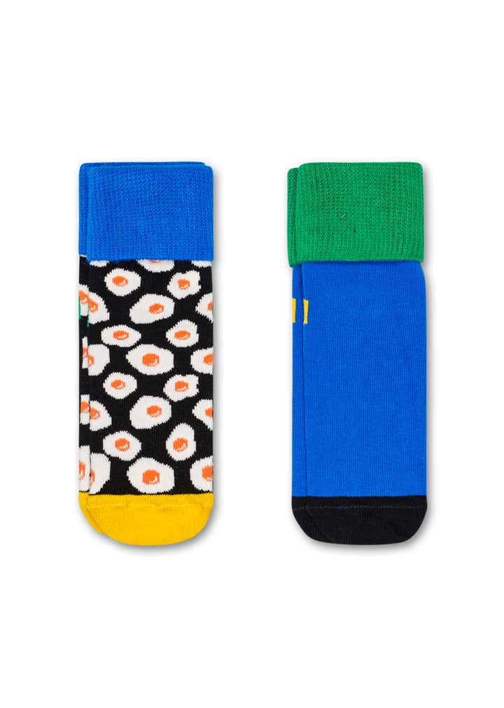 Kids 2-Pack Sunny Side Up Anti-Slip Socks 