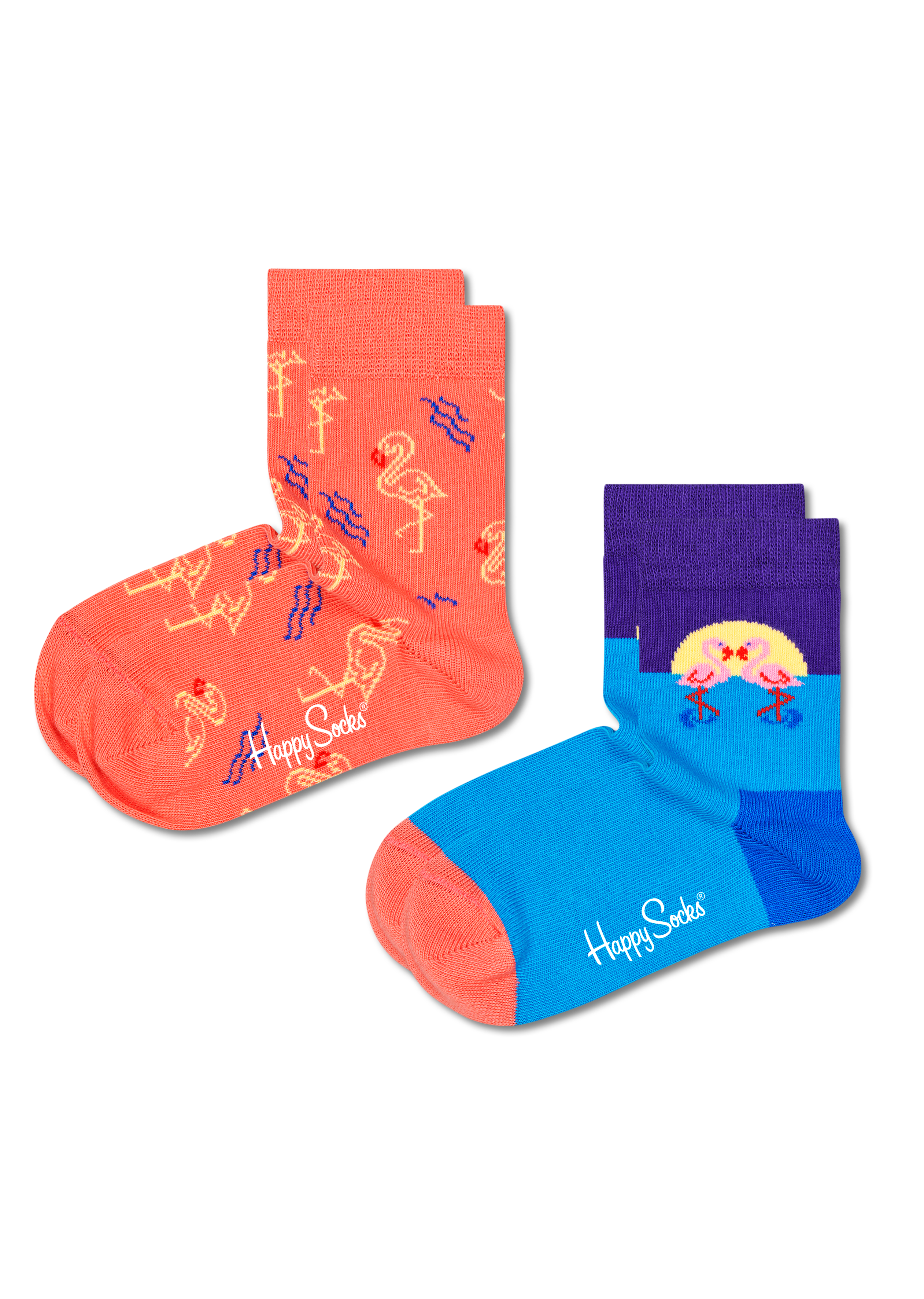 Yellow Flamingo 2-Pack Kids Socks | Happy Socks