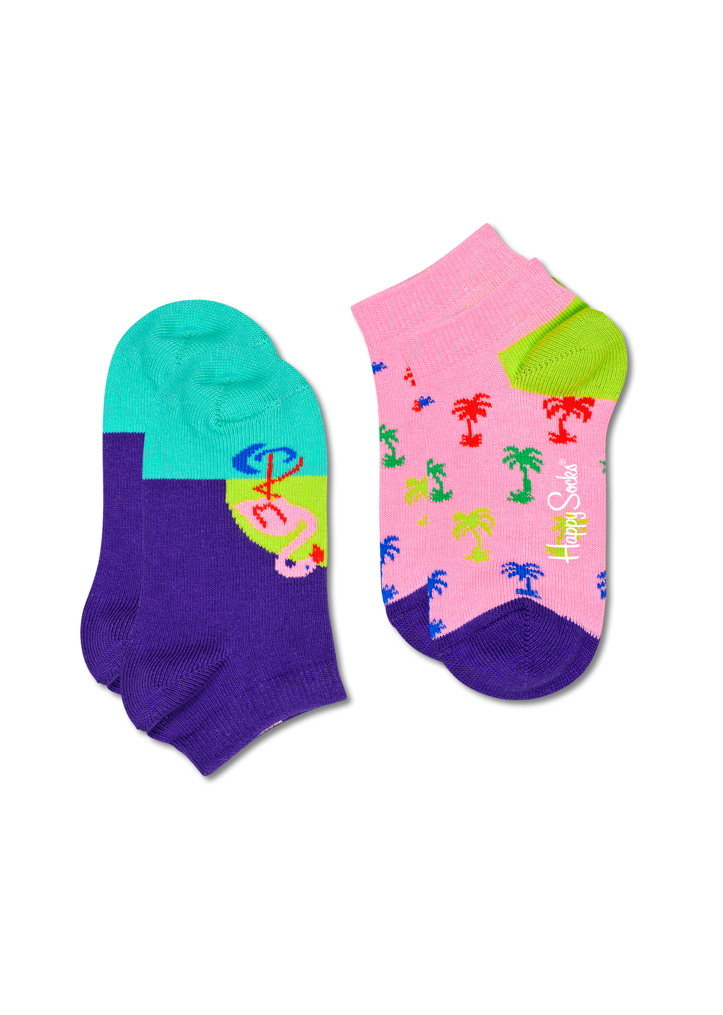Pink Flamingo 2-Pack Kids Low Sock | Happy Socks