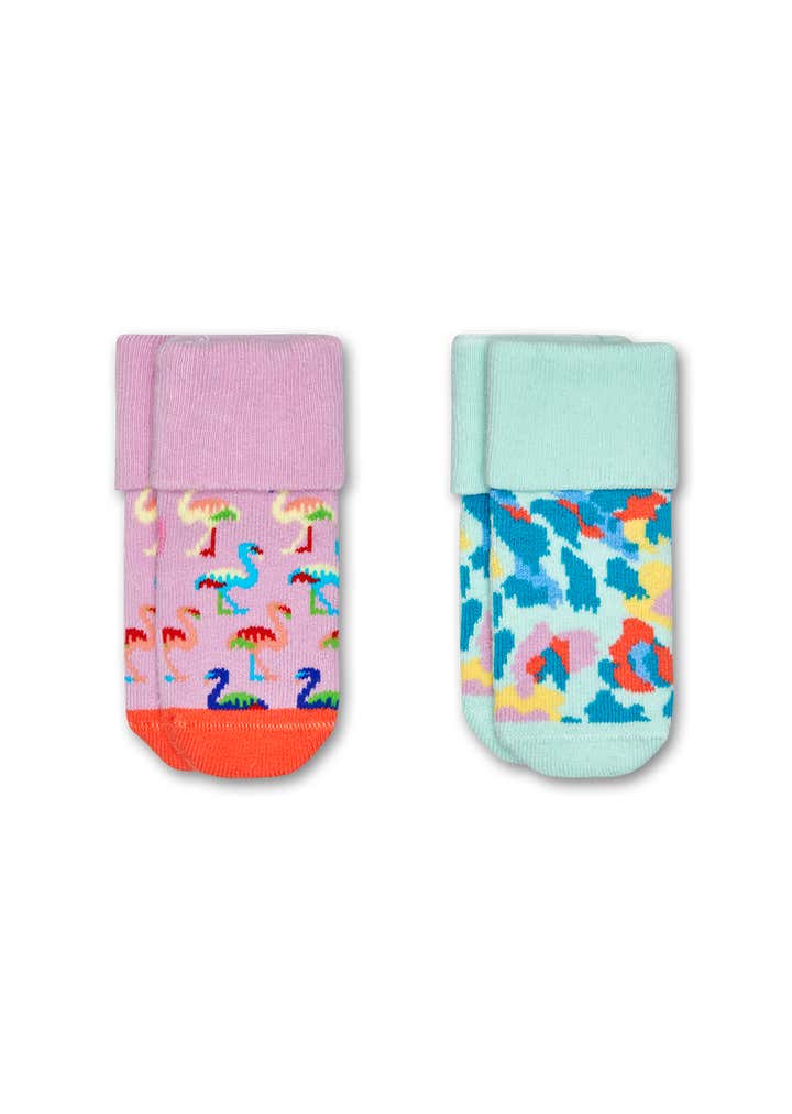 Kids 2-Pack Flamingo Terry Socks