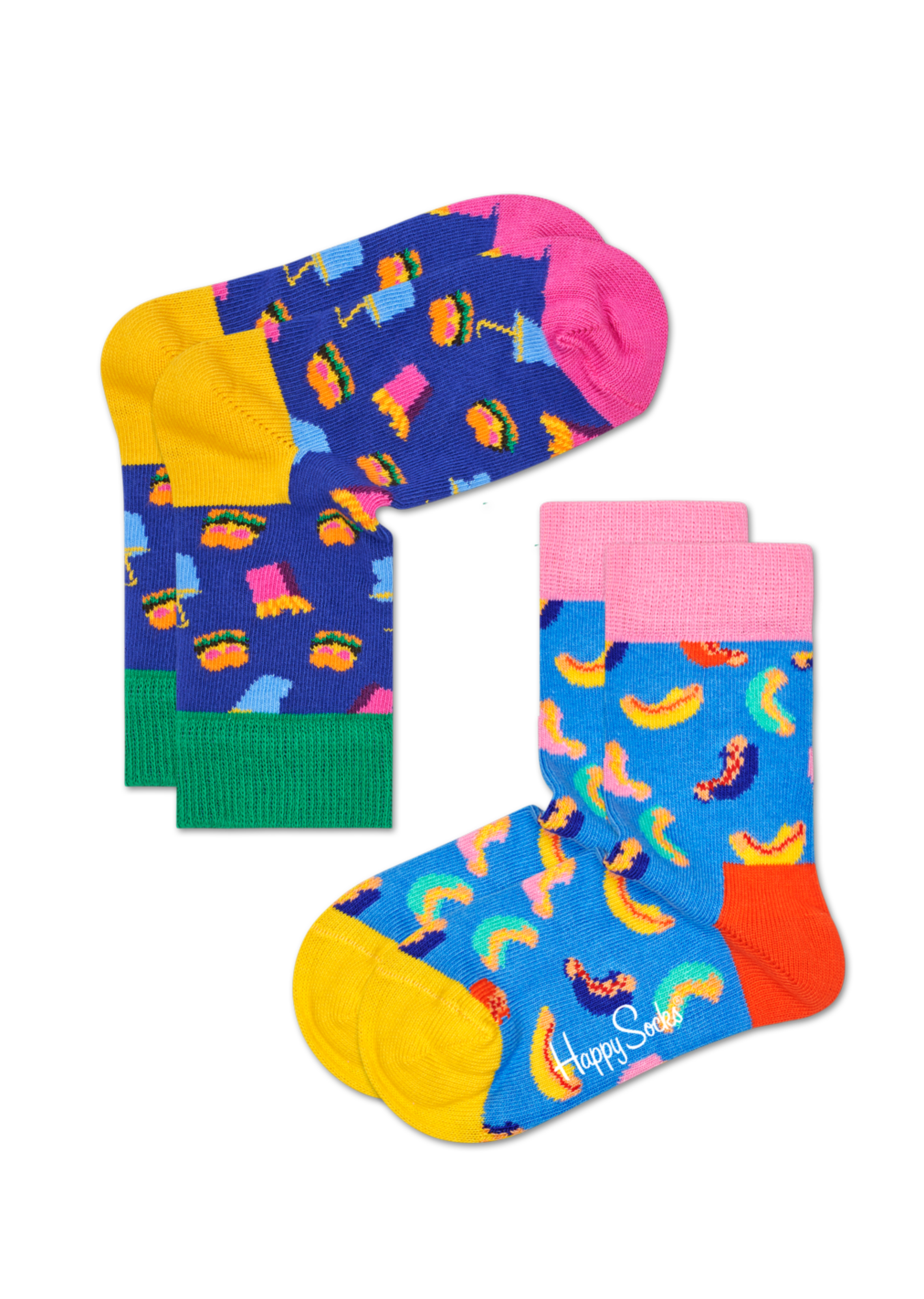 Blue baby socks 2pc: Hamburger | Happy Socks
