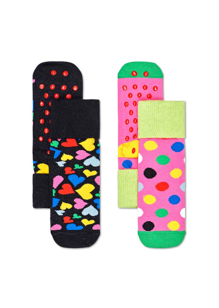 2-Pack Kids Heart Anti-Slip Socks