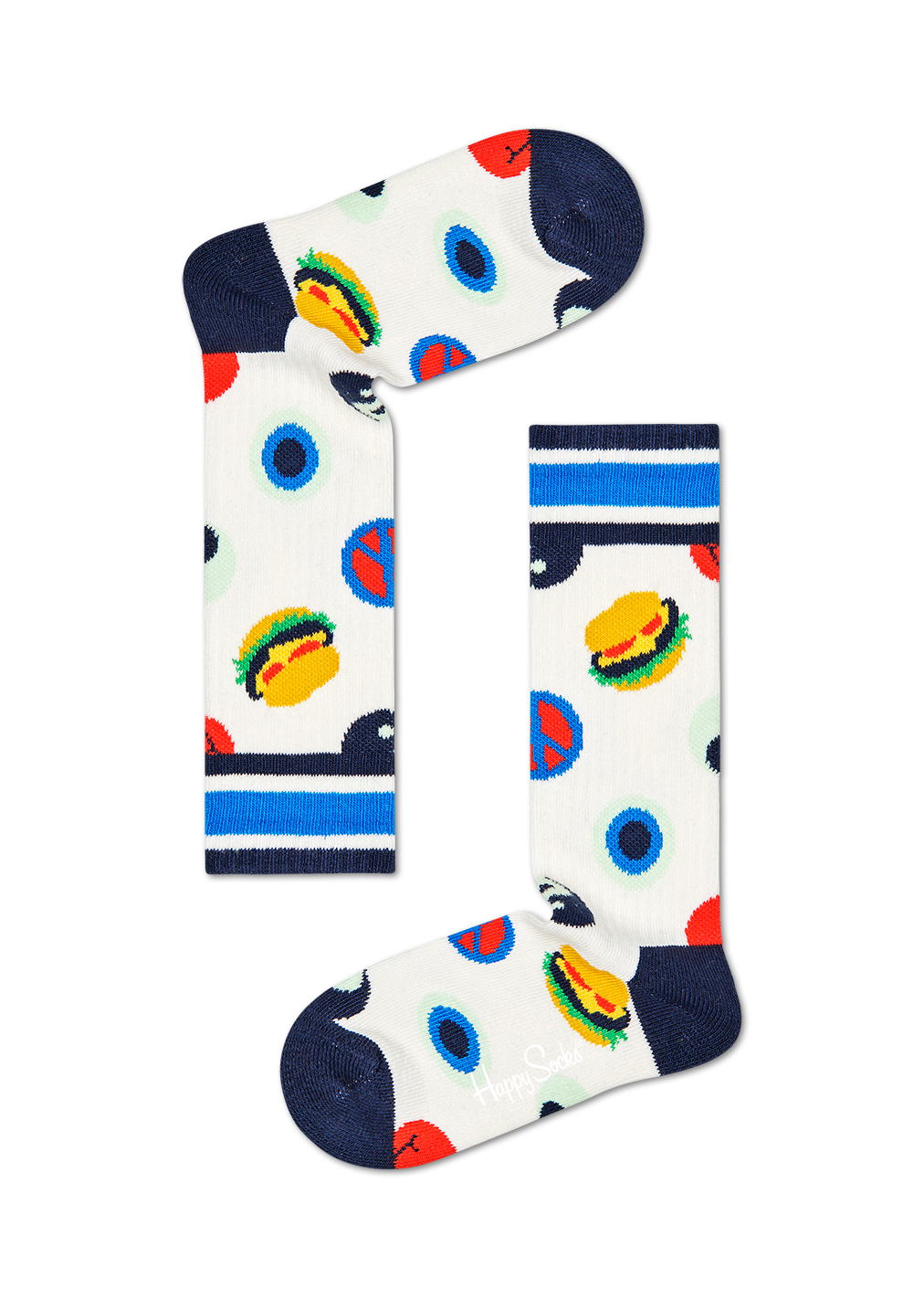 Organic Cotton Sock for Kids: Hamburger Peace | Happy Socks