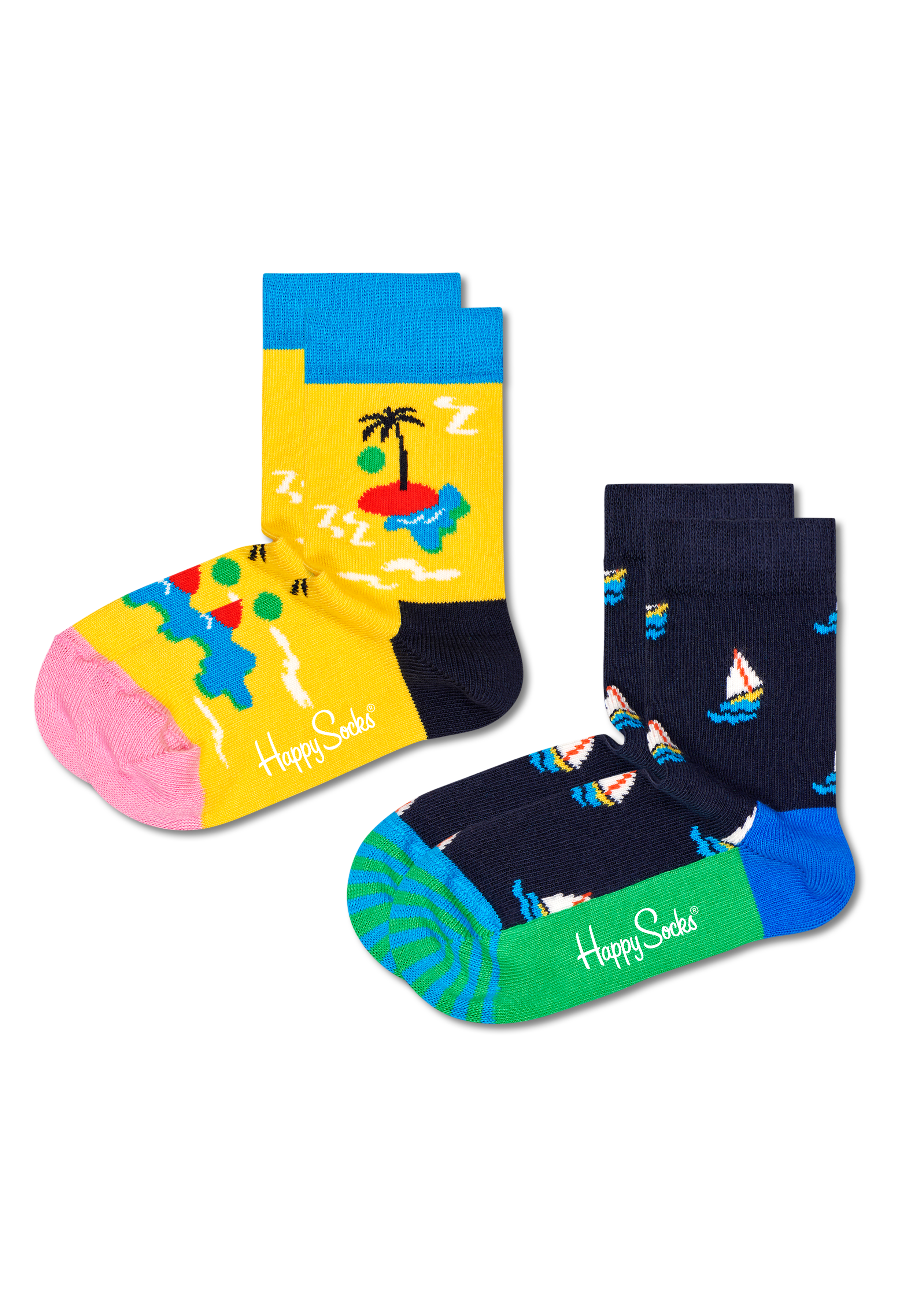 Blue Island In The Sun 2-Pack Kids Socks | Happy Socks