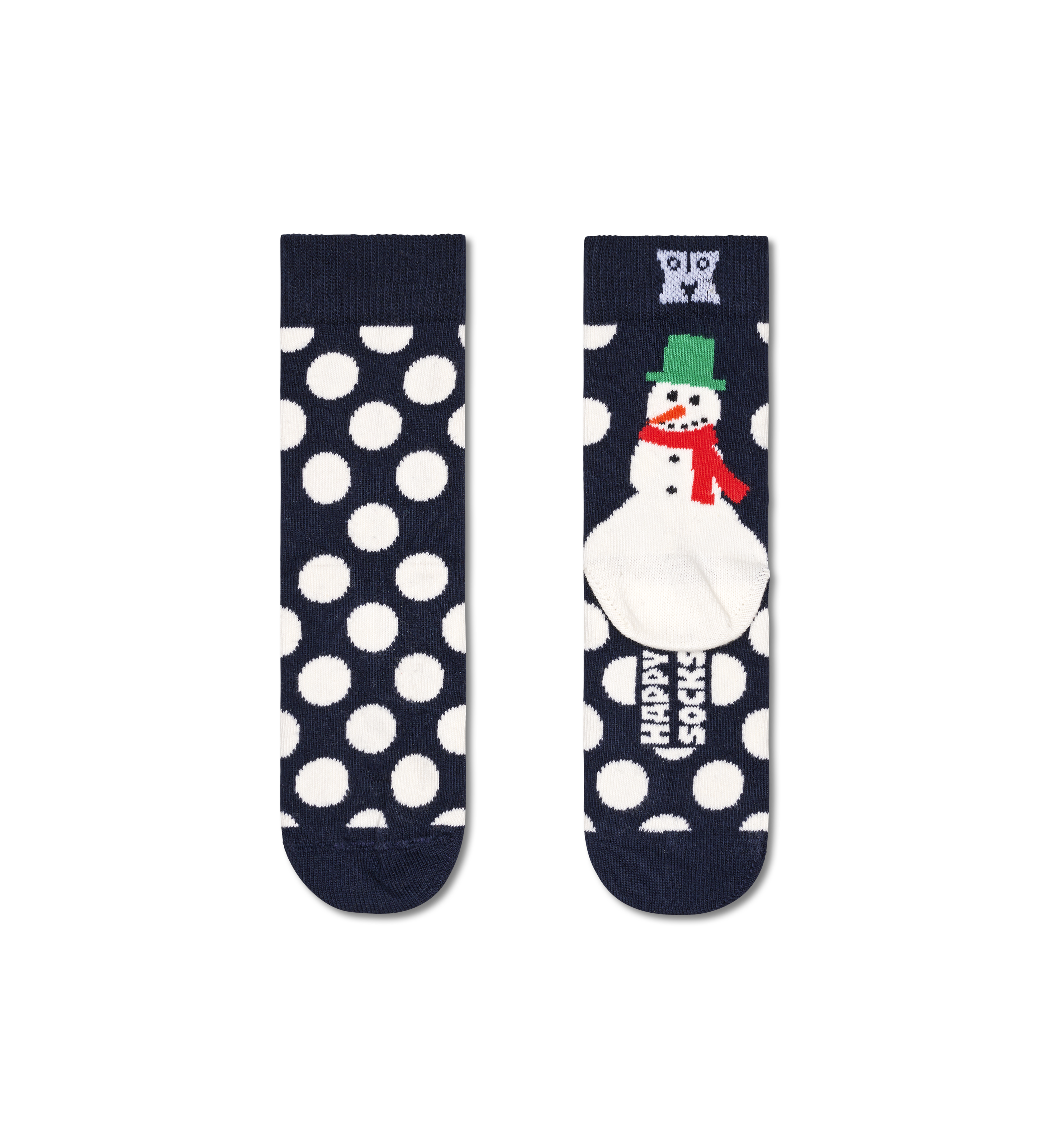 Navy Kids Jumbo Snowman Crew Sock | Happy Socks