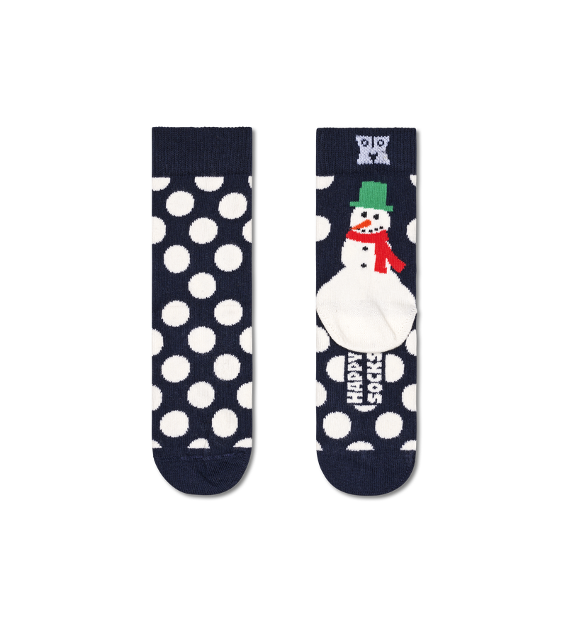 Navy Snowman Socks | Merry Christmas Kids Crew Socks
