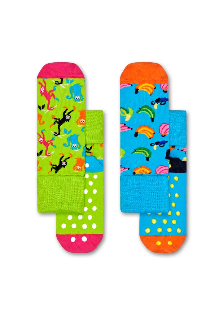 Kids 2-Pack Banana Anti-Slip Socks