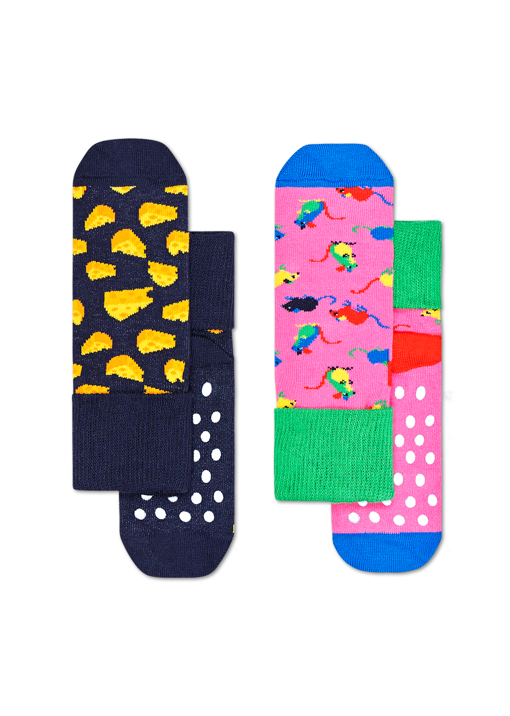 Anti-Slip Socks for Babies 2pc: Mouse | Happy Socks