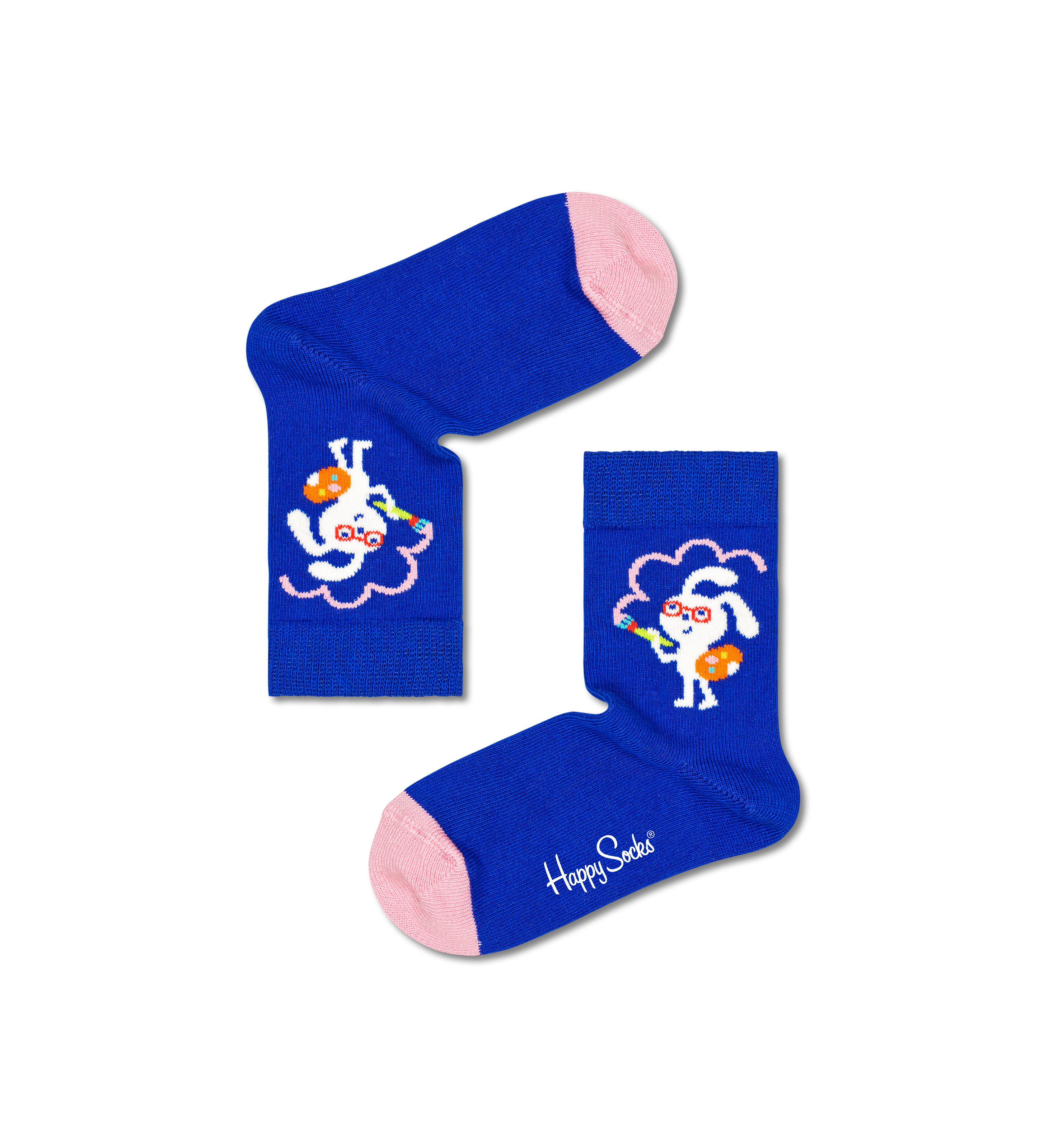 Blue Kids Painting Bunny Crew Sock | Happy Socks