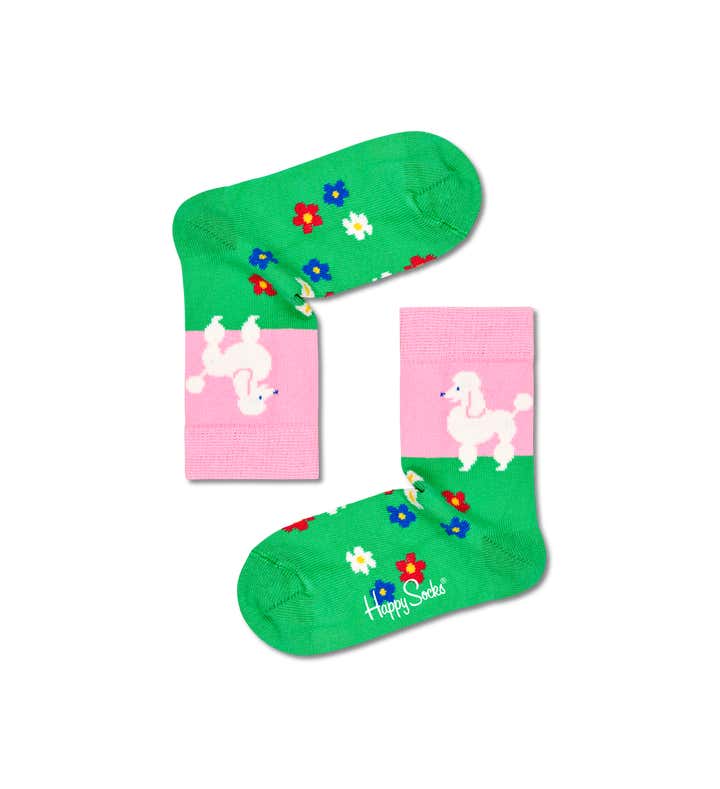 Kids Poodle & Flowers Sock