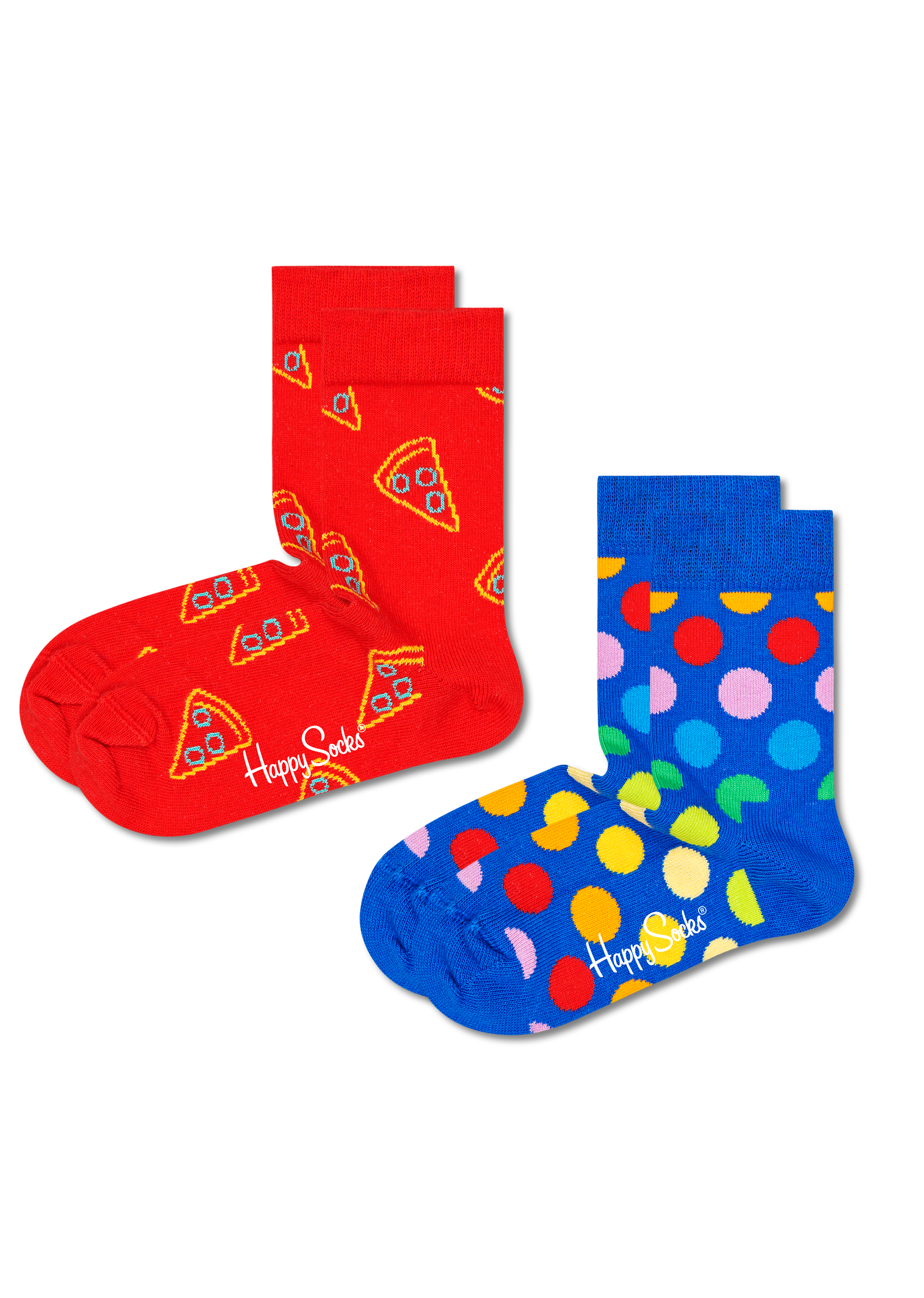 Red Pizza Slice 2-Pack Kids Socks | Happy Socks