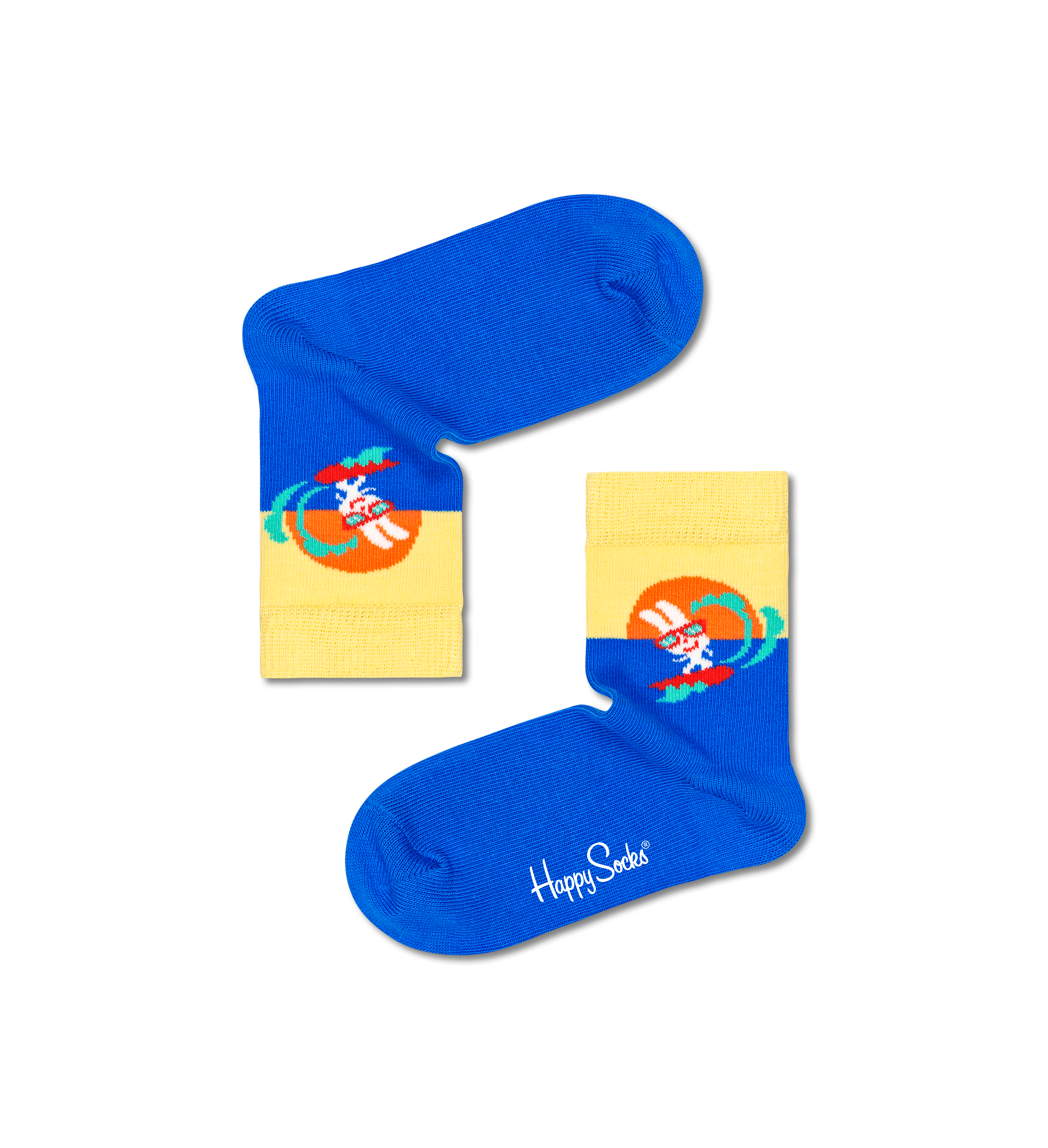 Blue Surfing Bunny Kids Sock | Happy Socks