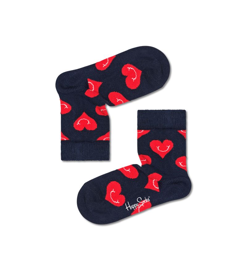 Navy Kids Heart Crew Socks | Cute Toddler Socks
