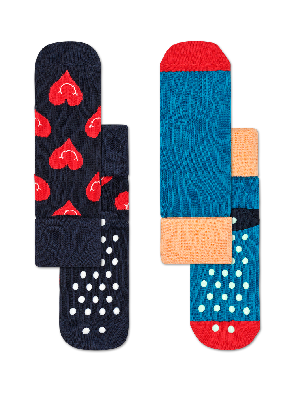 Kids 2-Pack Smiling Heart Anti-Slip Socks | Happy Socks US