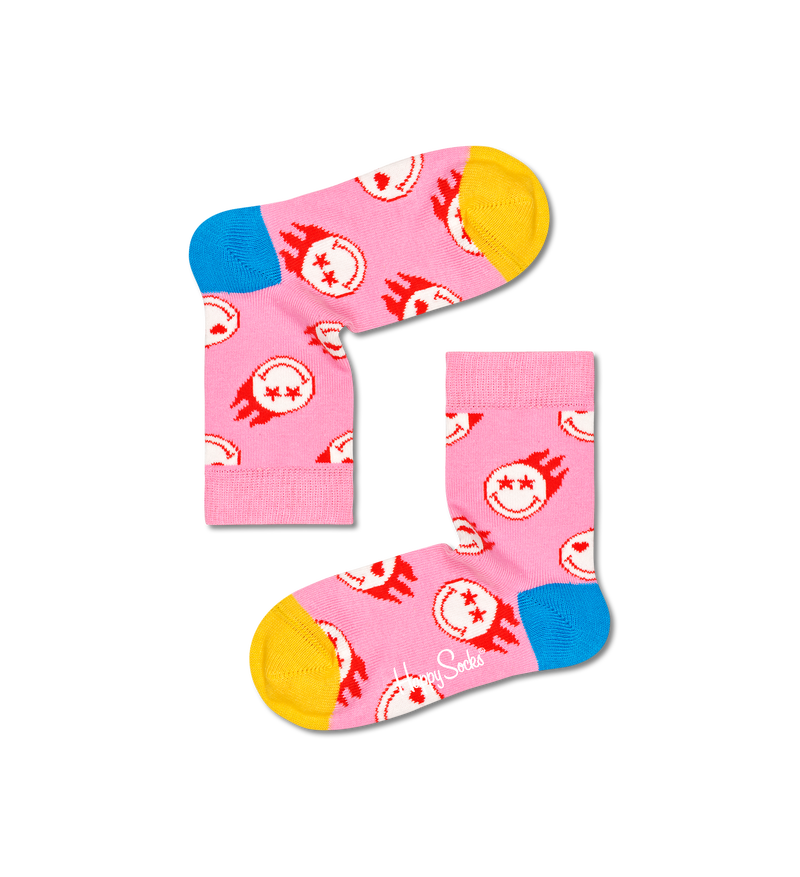 Pink Flaming SmileyWorld Sock  | Happy Socks