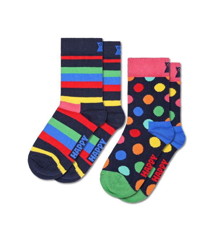 Kids 2-Pack Stripe Socks