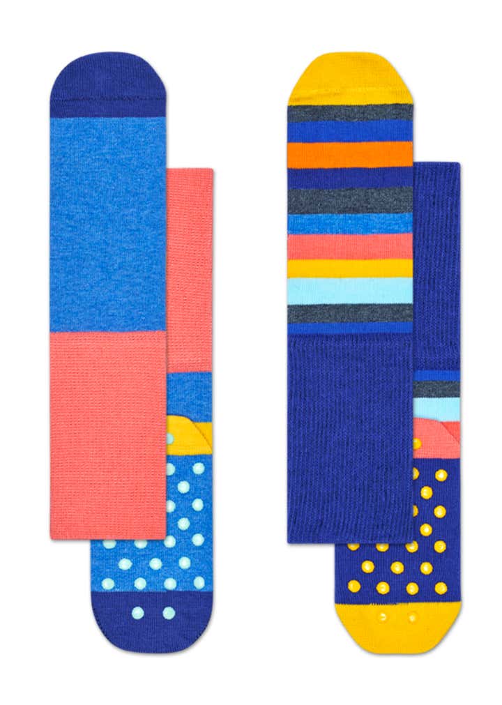 Kids 2-Pack Stripe Anti-Slip Socks