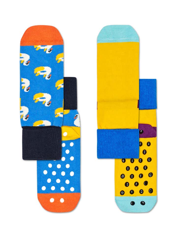 Kids 2-Pack Swan Anti-Slip Socks 