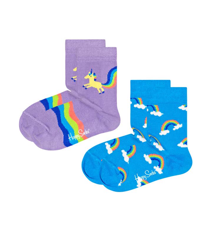 2-Pack Kids Unicorn & Rainbow Socks