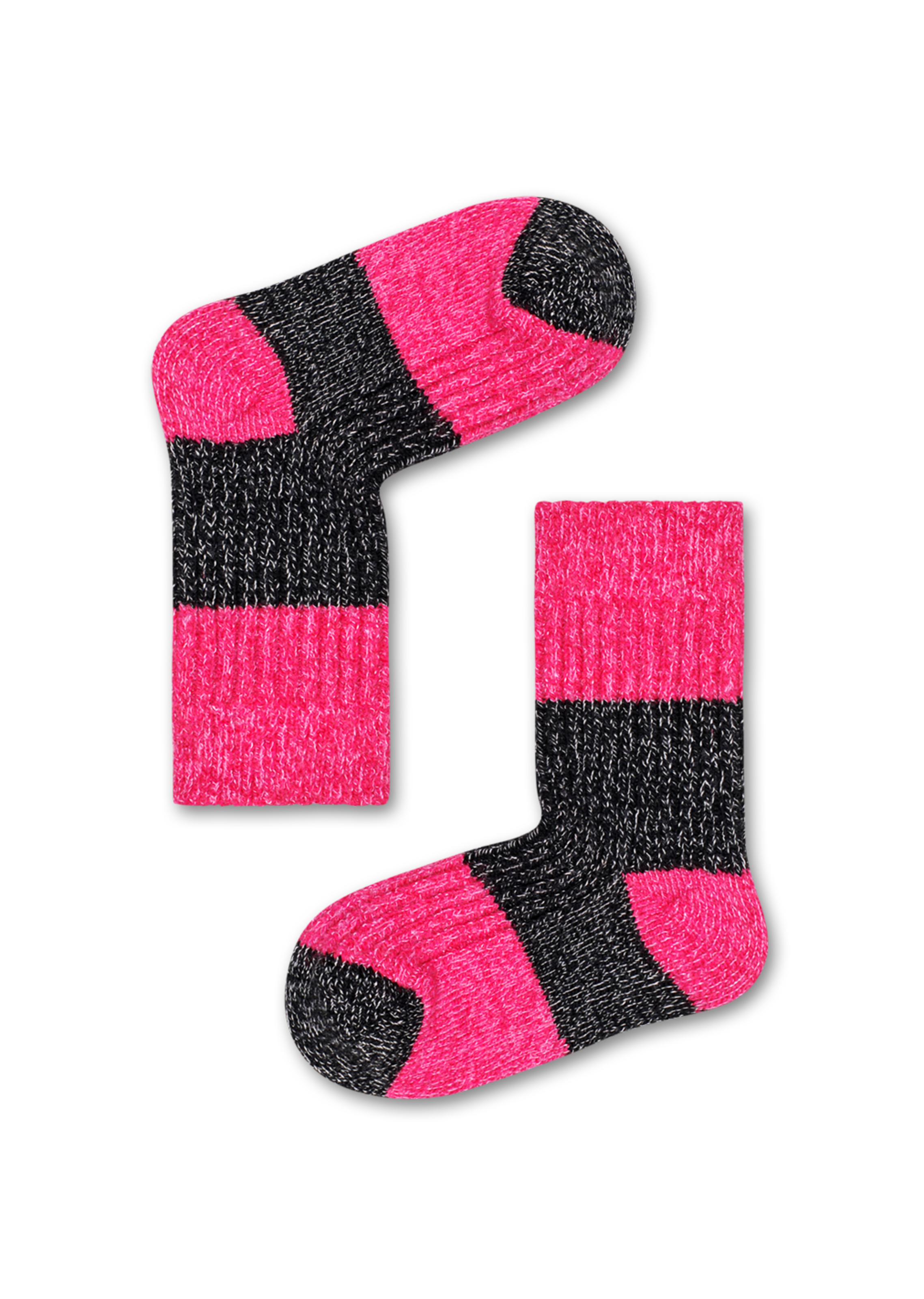 Kids Baby Wool Socks: Blocked Rib, Pink | Happy Socks