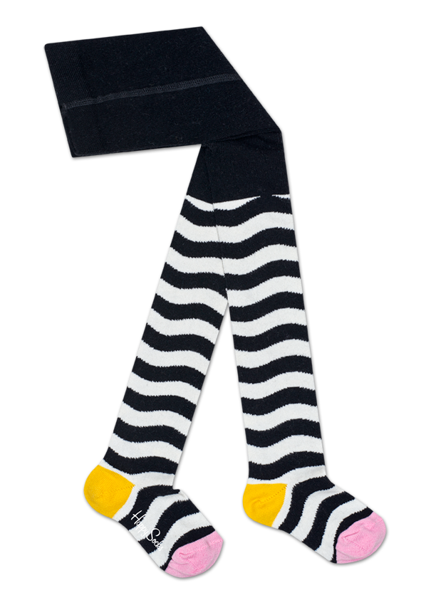 Kids Wavy Stripe Tights | Happy Socks