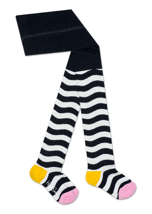 Girls Wavy Stripe Tights | Colorful Baby Tights with Designs