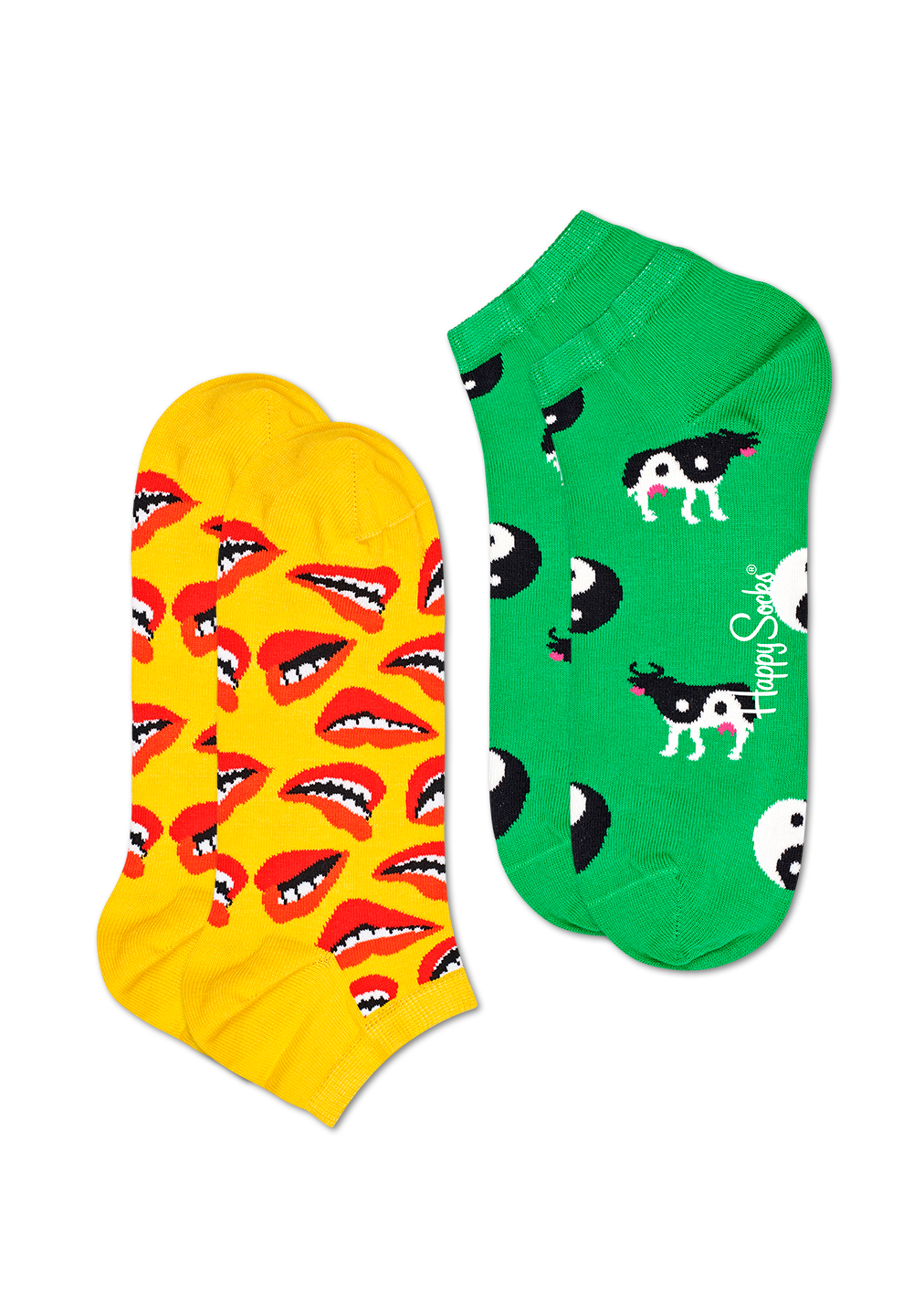 Yellow Ankle Sock 2pc: Lip | Happy Socks