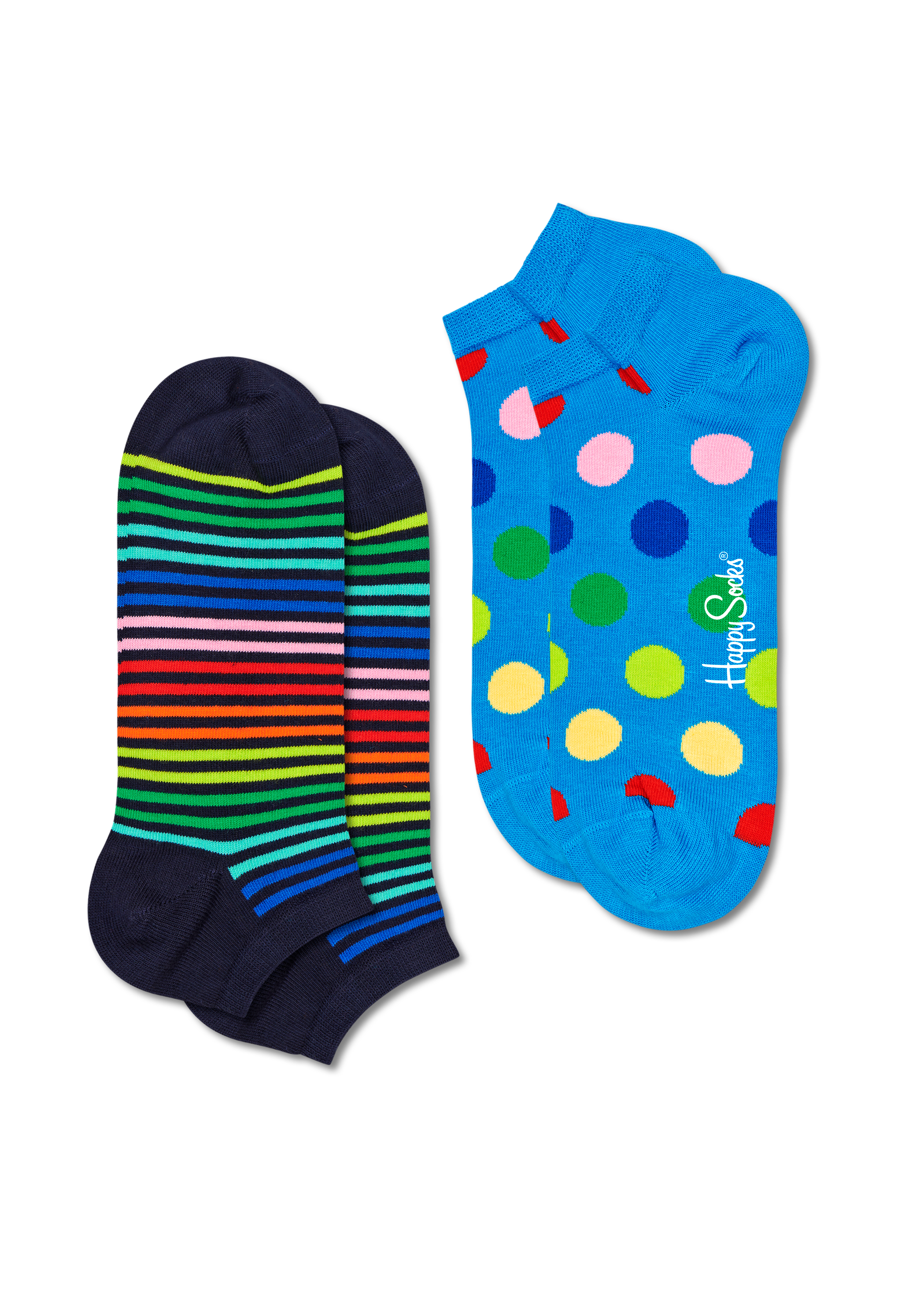 Blue Mini Stripe 2-Pack Low Sock | Happy Socks