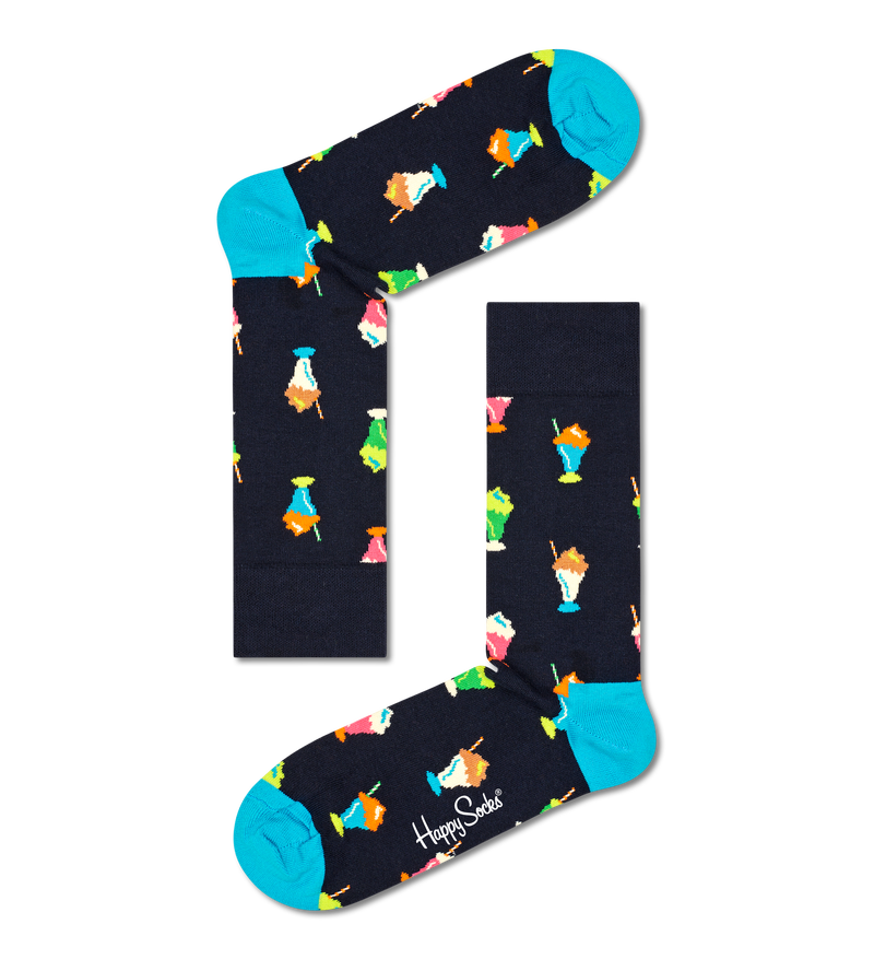Blue Milkshake Crew Sock | Fun & Colorful Novelty Socks