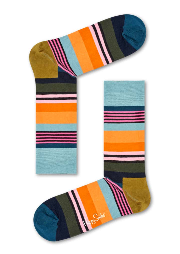 Happy Socks - Brown Suit Socks: Ginko - Dressed | Happy Socks | Nature | Brown, Dark Brown, Dark Red, Blue