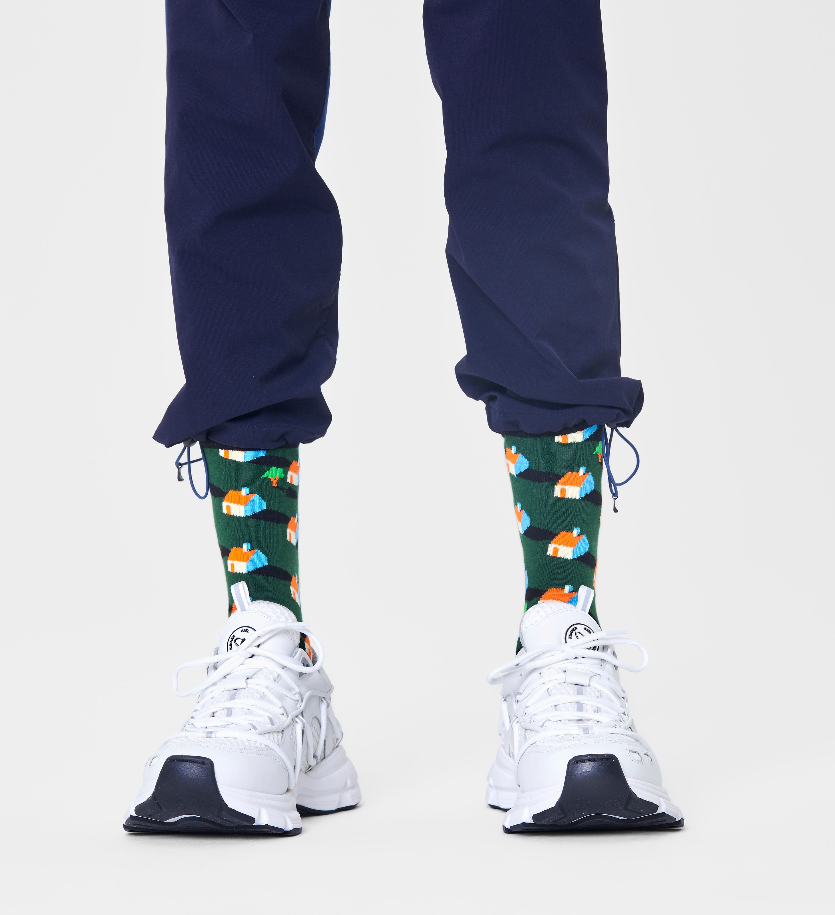 Dark Green Neighbours Crew Sock | Happy Socks US