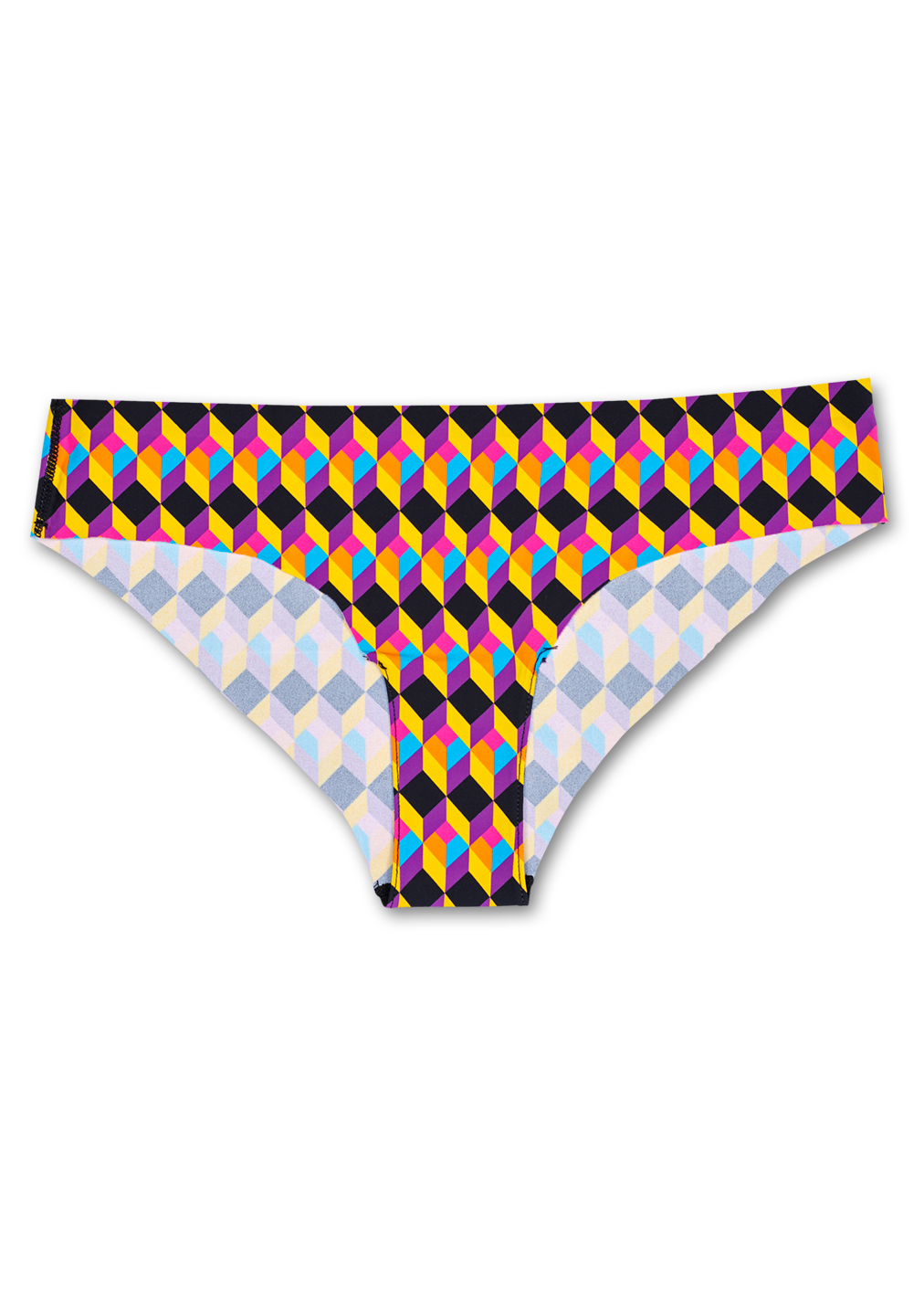 Women’s underwear: Optic Square Cheeky, Yellow | Happy Socks