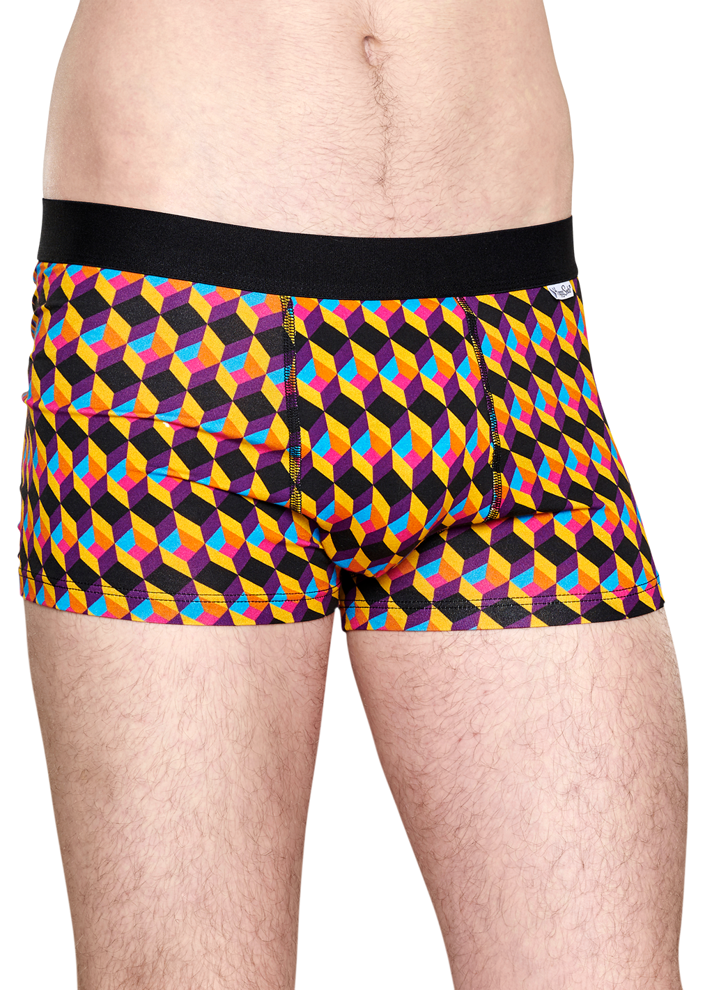 Men’s underwear: Optic Square Trunk, Yellow | Happy Socks