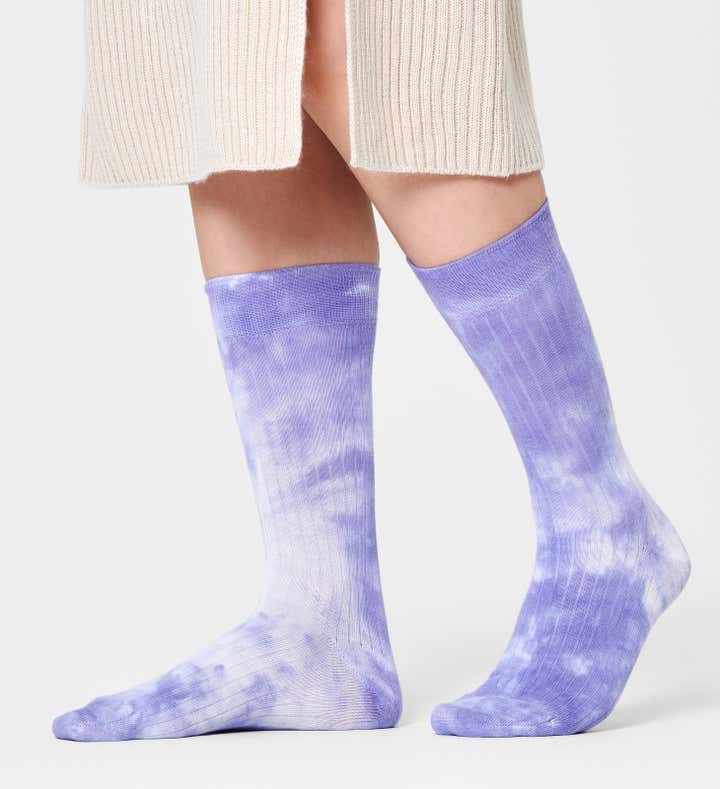 Light Purple Tie Dye Crew Sock