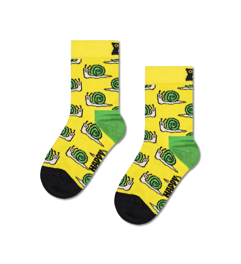 Yellow Kids Snail Sock | Snail Print Socks for Kids