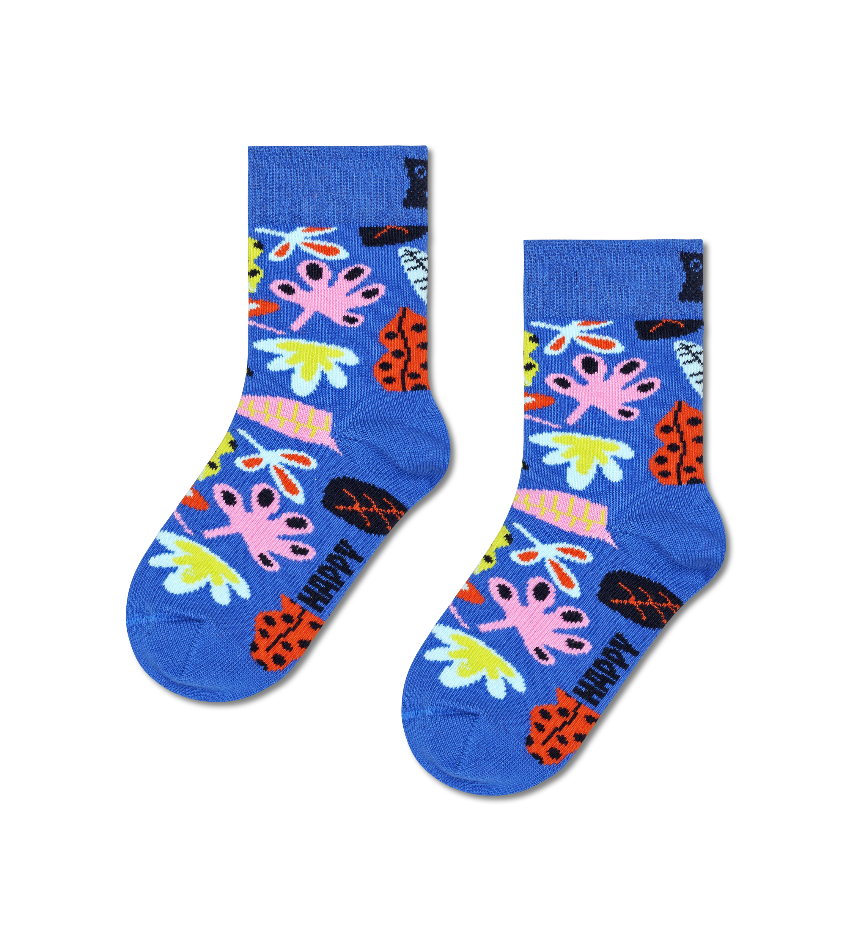Happy Socks Kids Leaves Sock Blue Accessoires enfant : Snowleader
