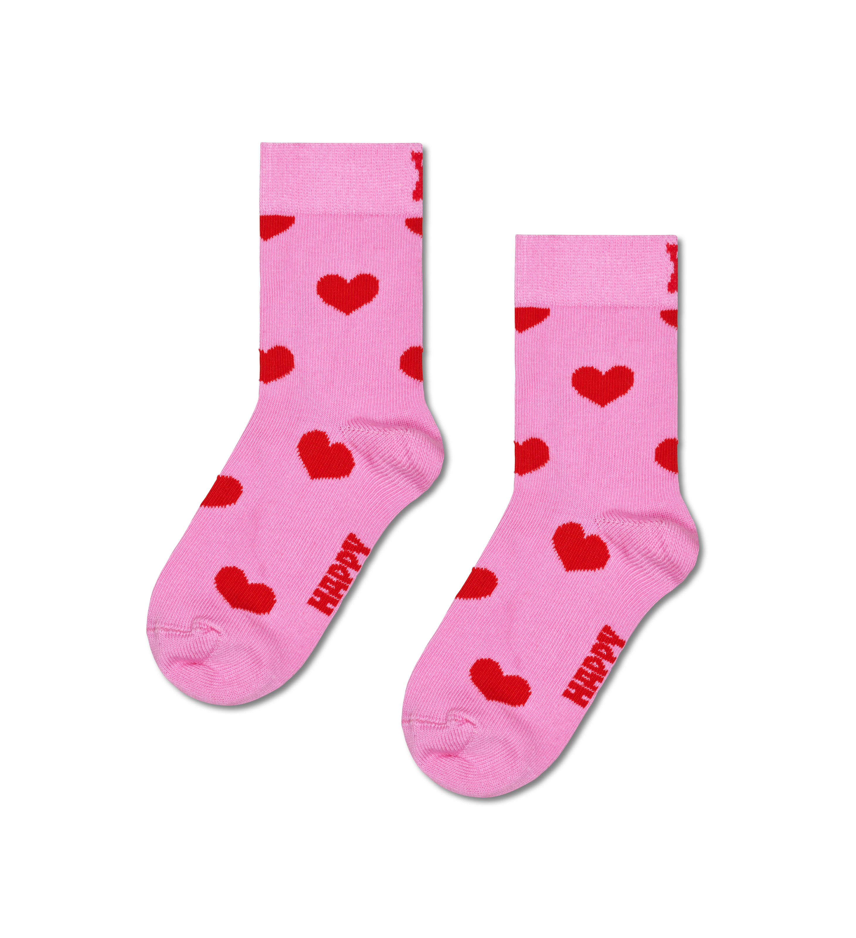 Pink Kids Heart Crew Sock
