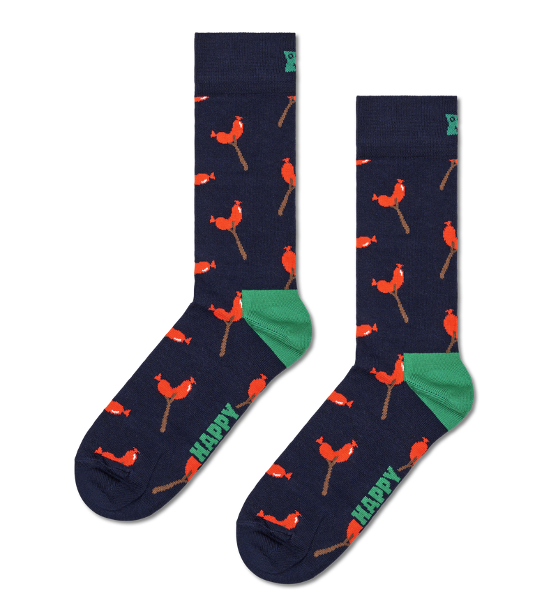 Navy Sausage Crew Sock | Fun & Funky Novelty Socks