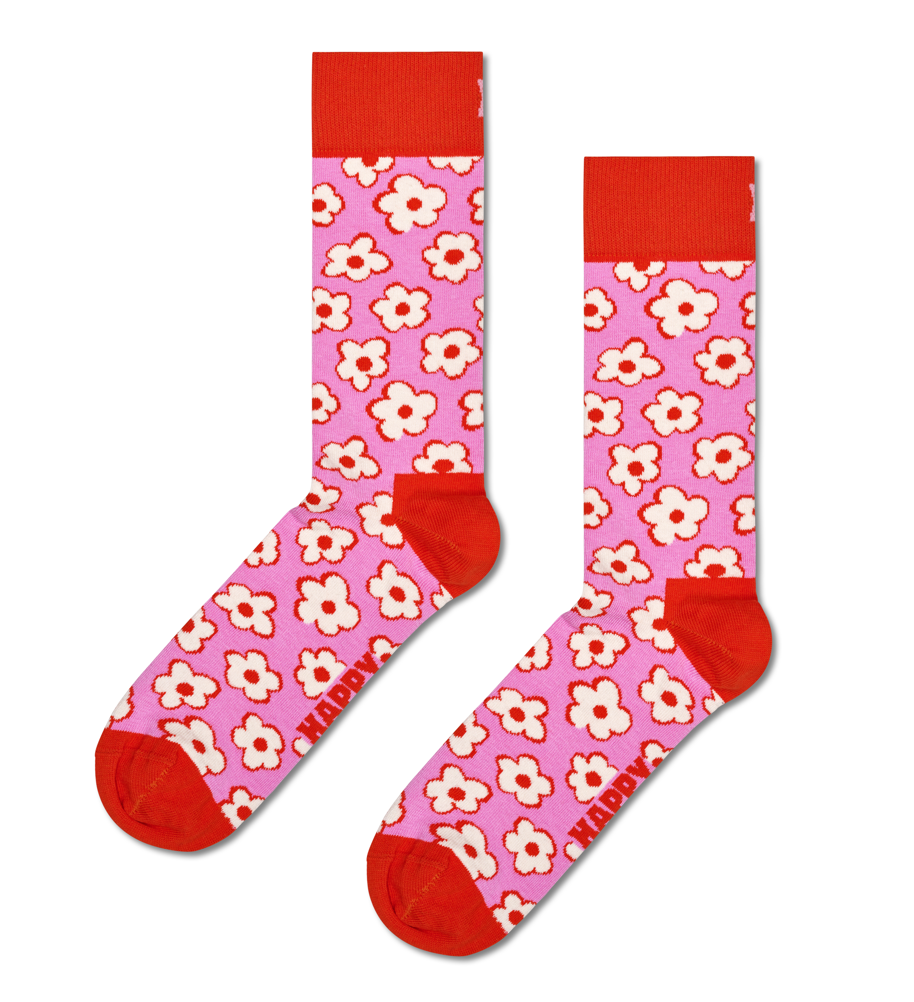 Pink Flower Crew Sock
