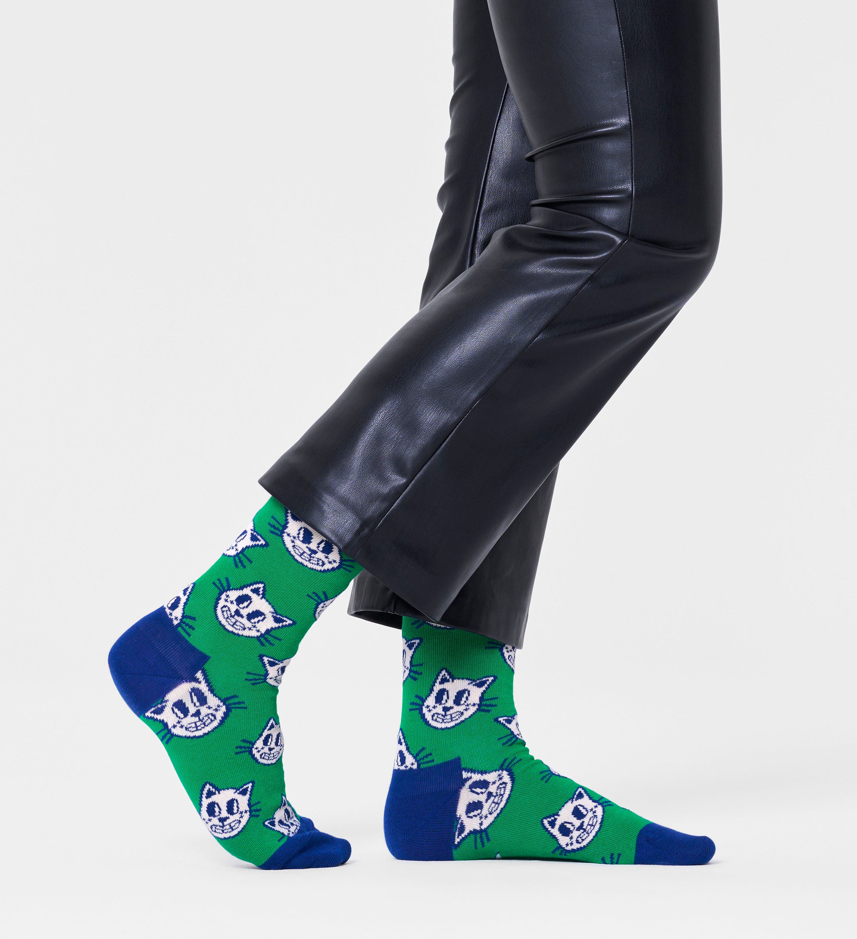 Green Cat Crew Sock | Happy Socks US