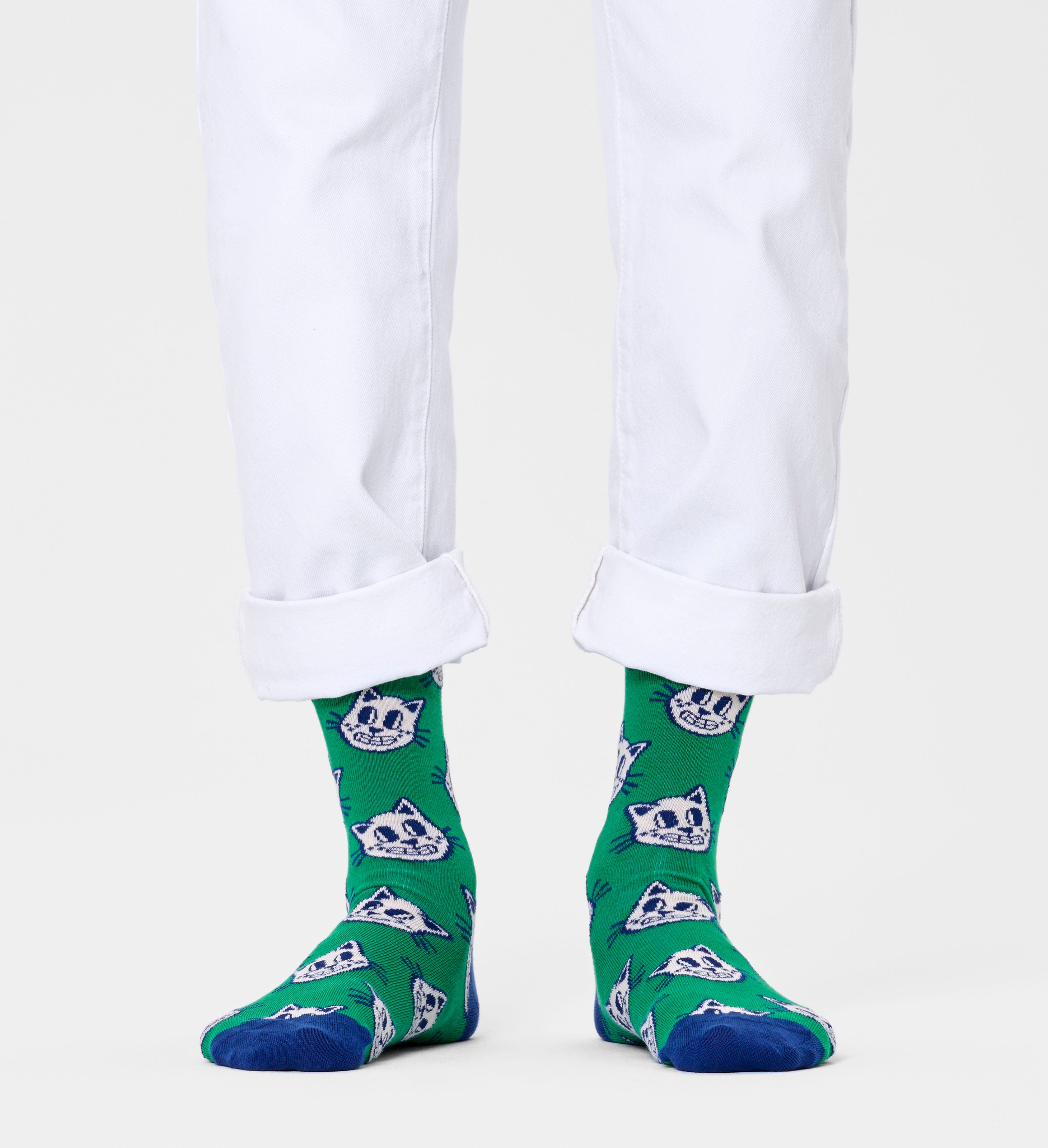 Green Cat Crew Sock | Happy Socks US