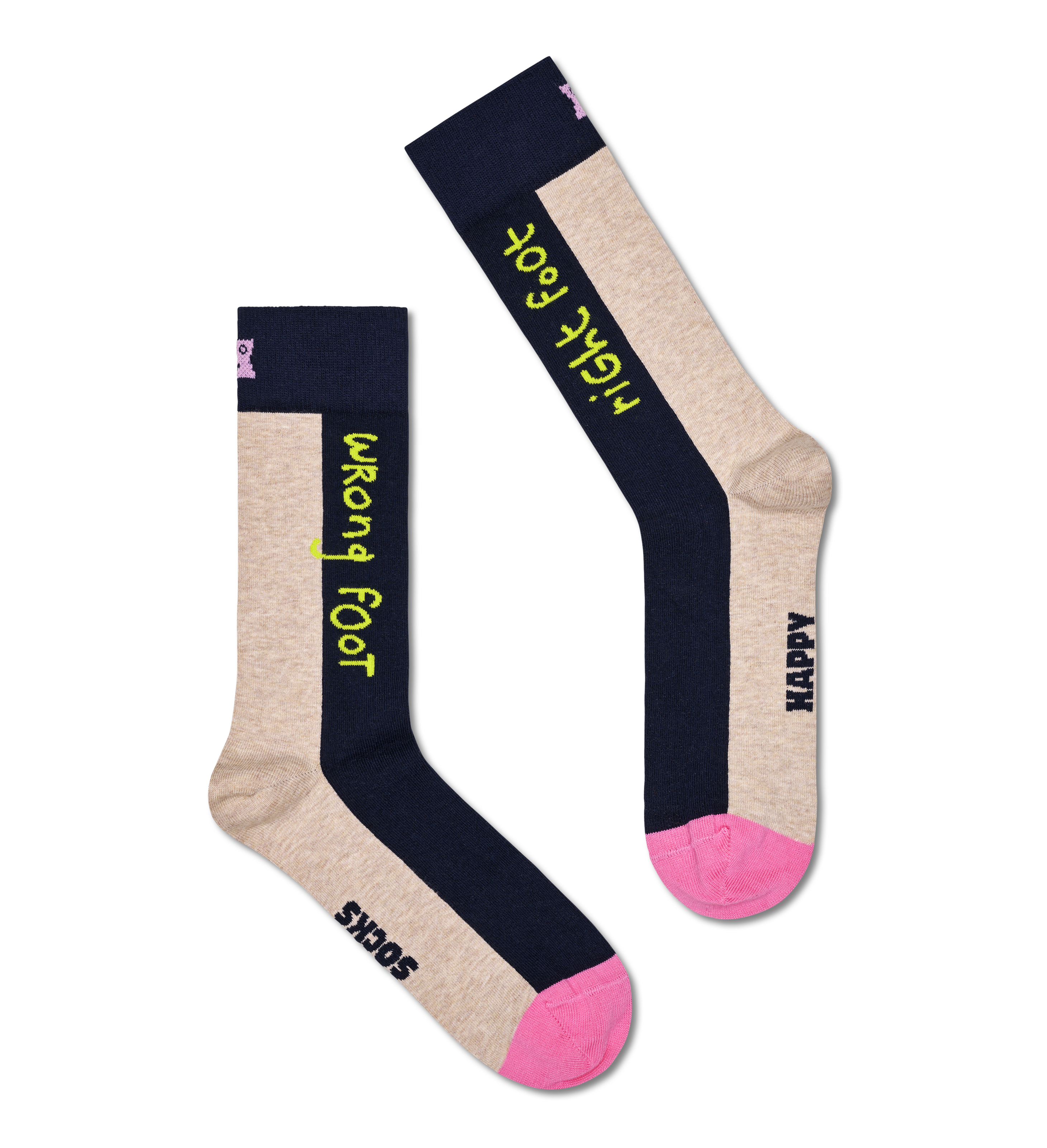 Navy Right Wrong Crew Sock