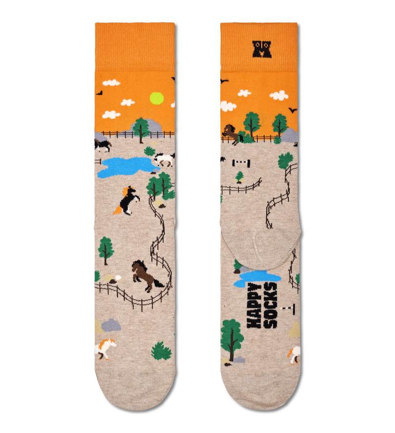 Comfiest Crew Sock for Men | Orange Horse Rockem Socks
