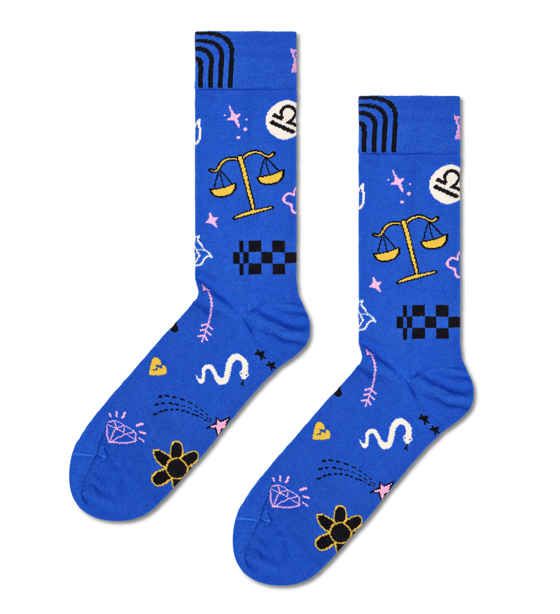 Blue Libra Zodiac Sock | Astrology Inspired Crew Socks