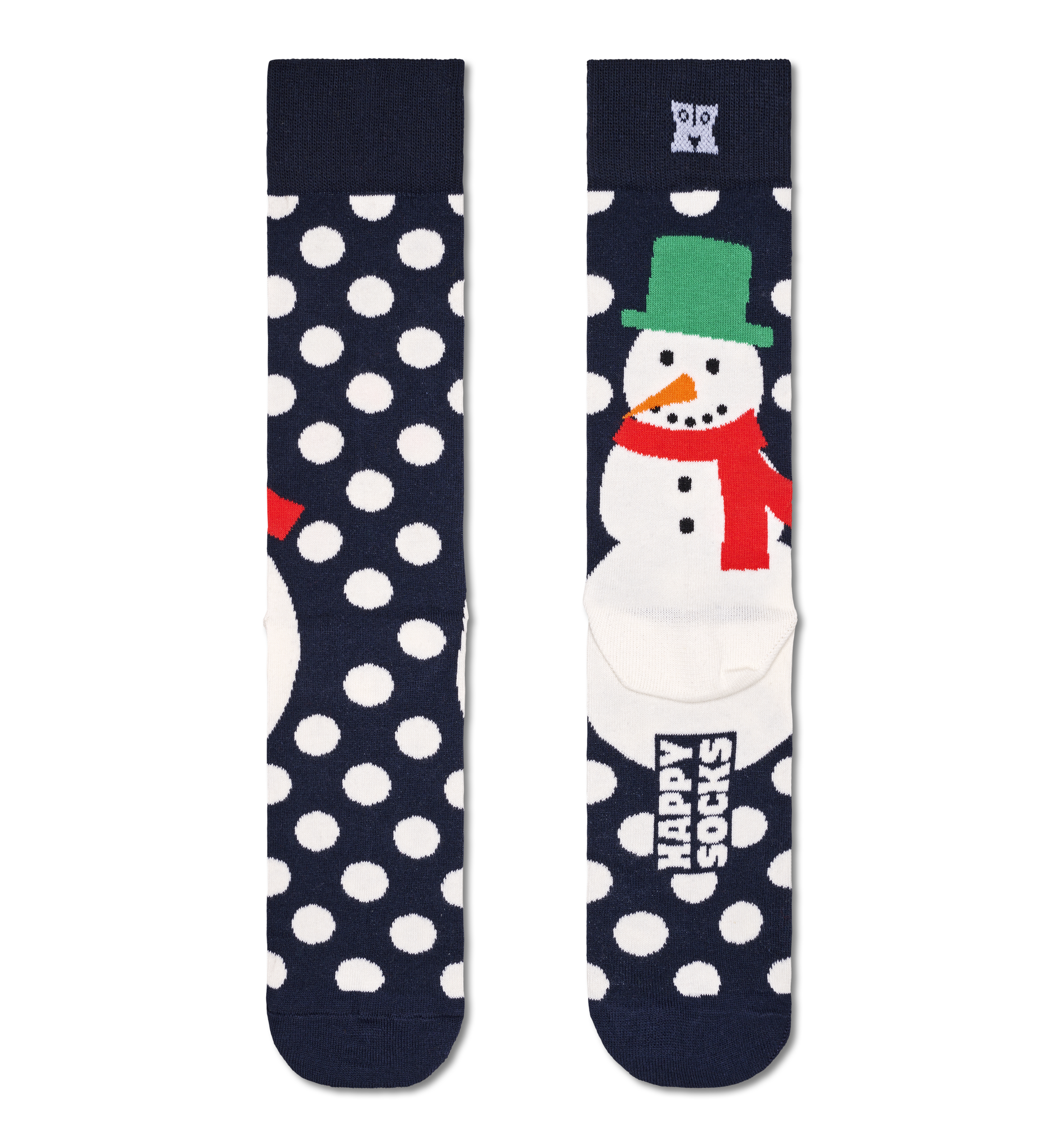 Navy Jumbo Snowman Crew Sock