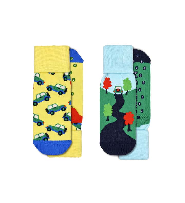 Happy socks Calcetines Antideslizantes Niños Fox & Flowers 2 Pares  Multicolor