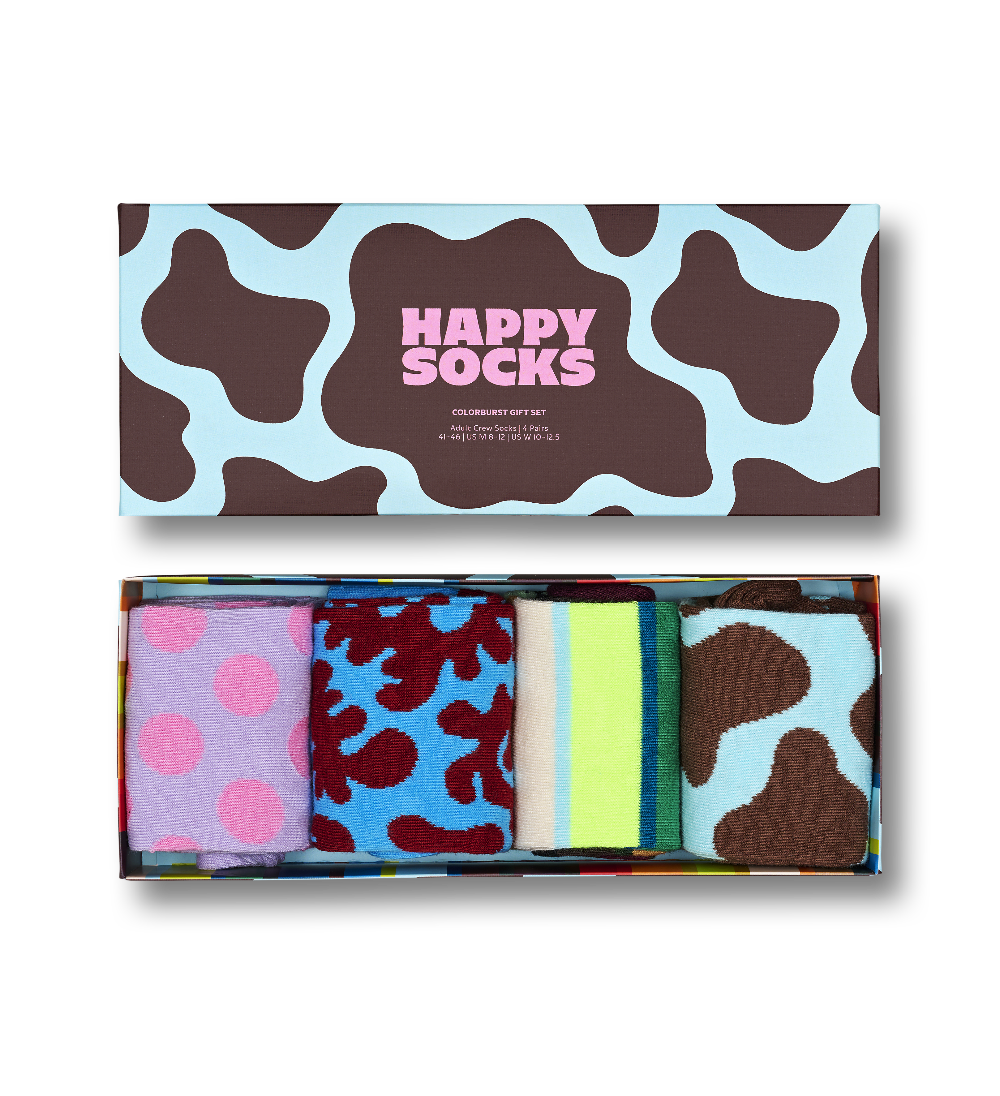 4-Pack Colorburst Crew Socks Gift Set